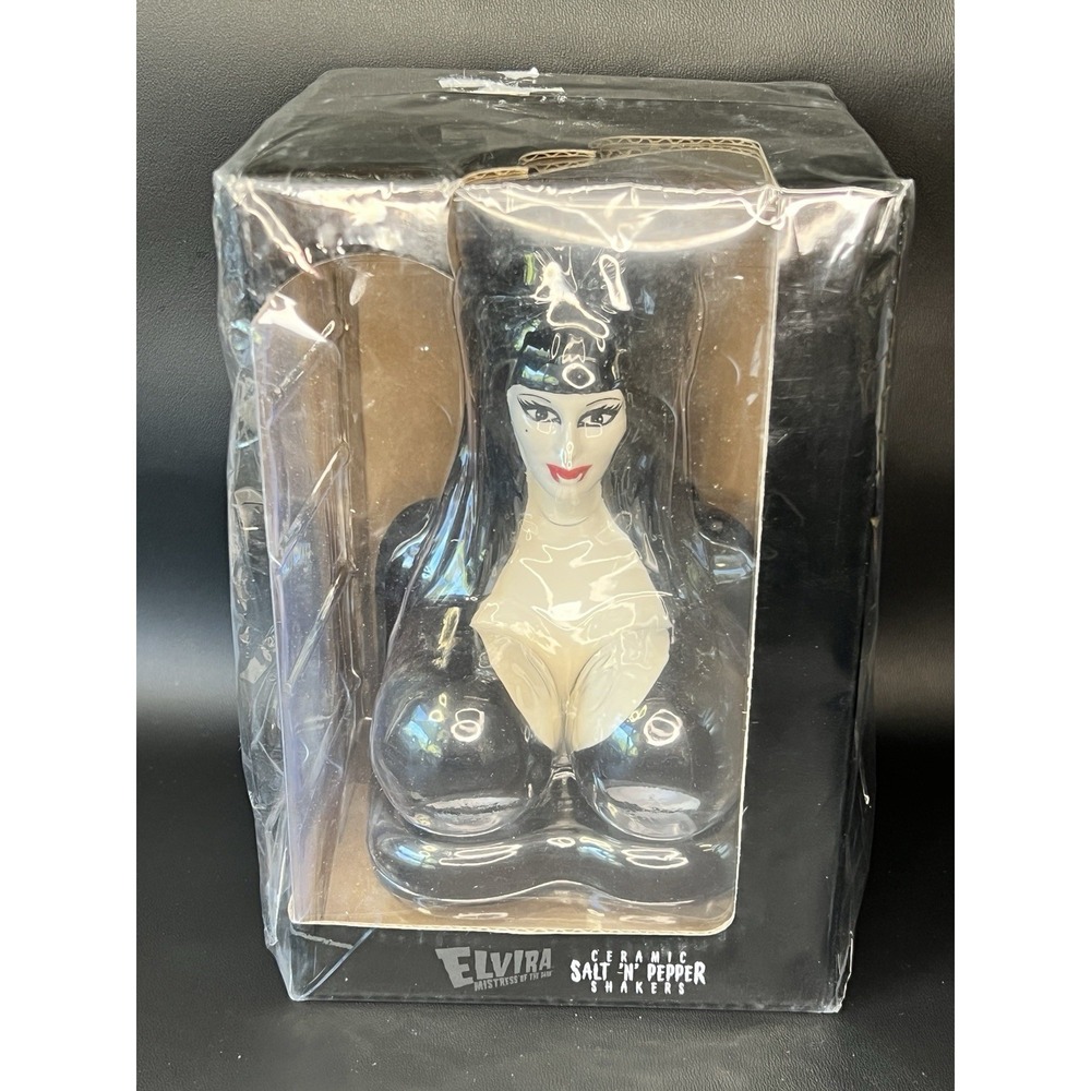 Official Elvira Mistress of the Dark Salt n Pepper Shakers ~ Sealed